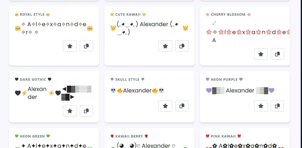 Stylish name generator for Instagram