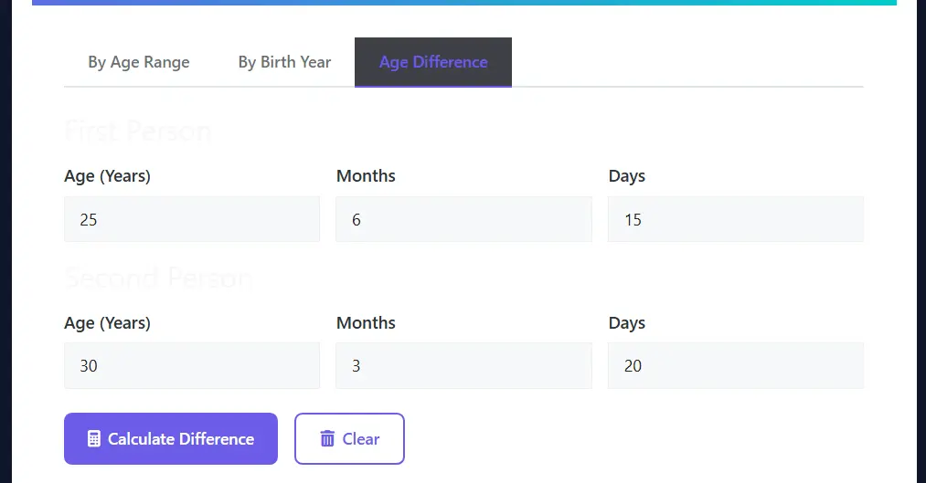 Free random birthday generator with age difference
