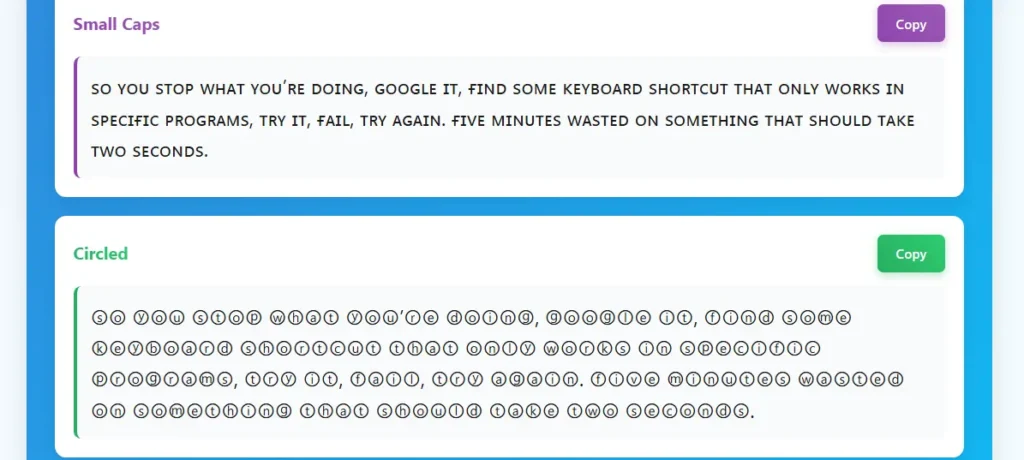 superscript
 generator small cap