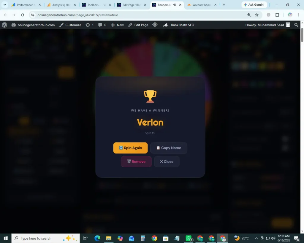 Free random name generator wheel