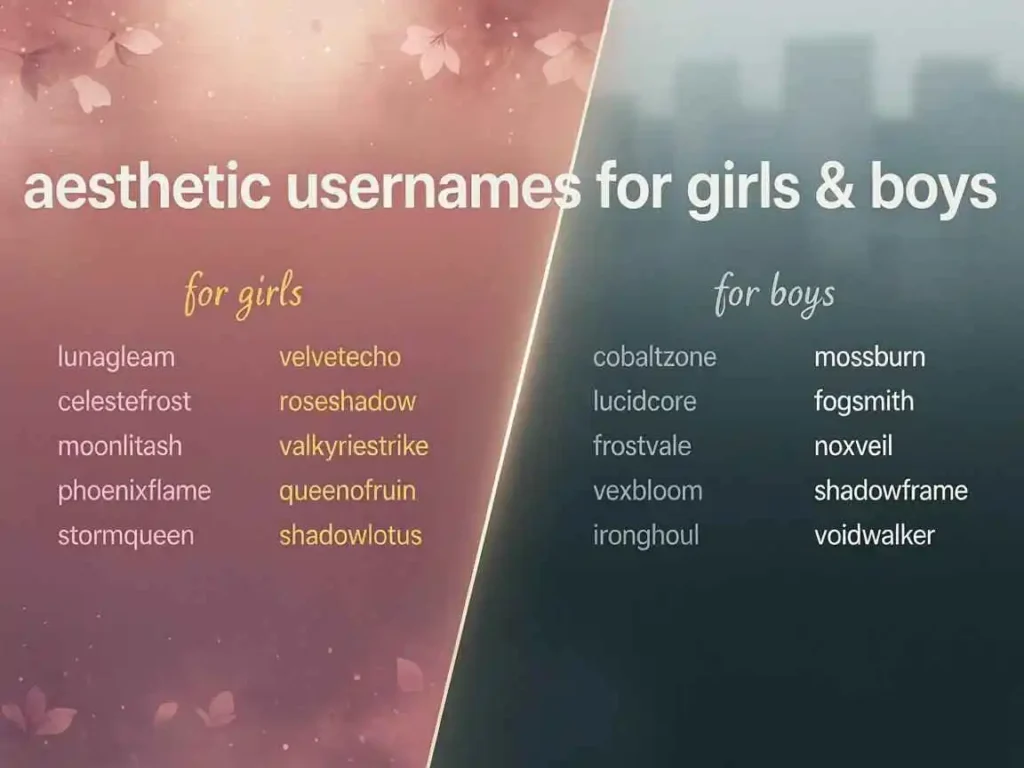 Aesthetic Tik Tok username for boys and girls