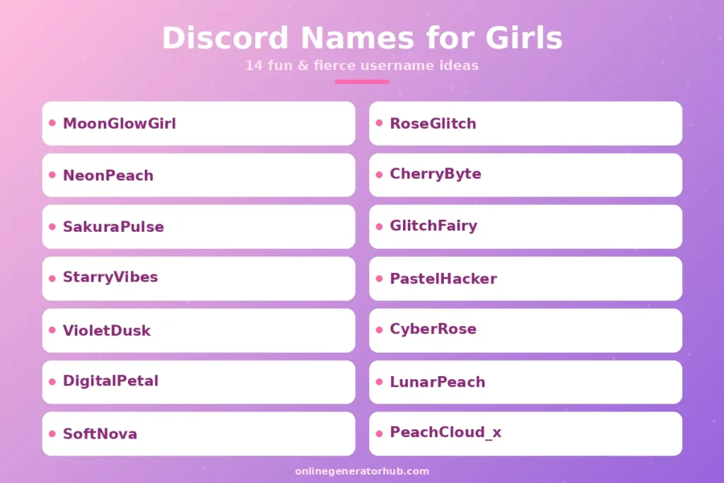 Discord Names For Girls
