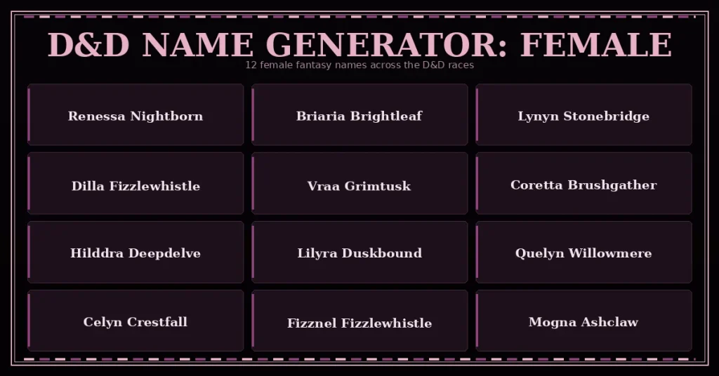 DnD name generator female